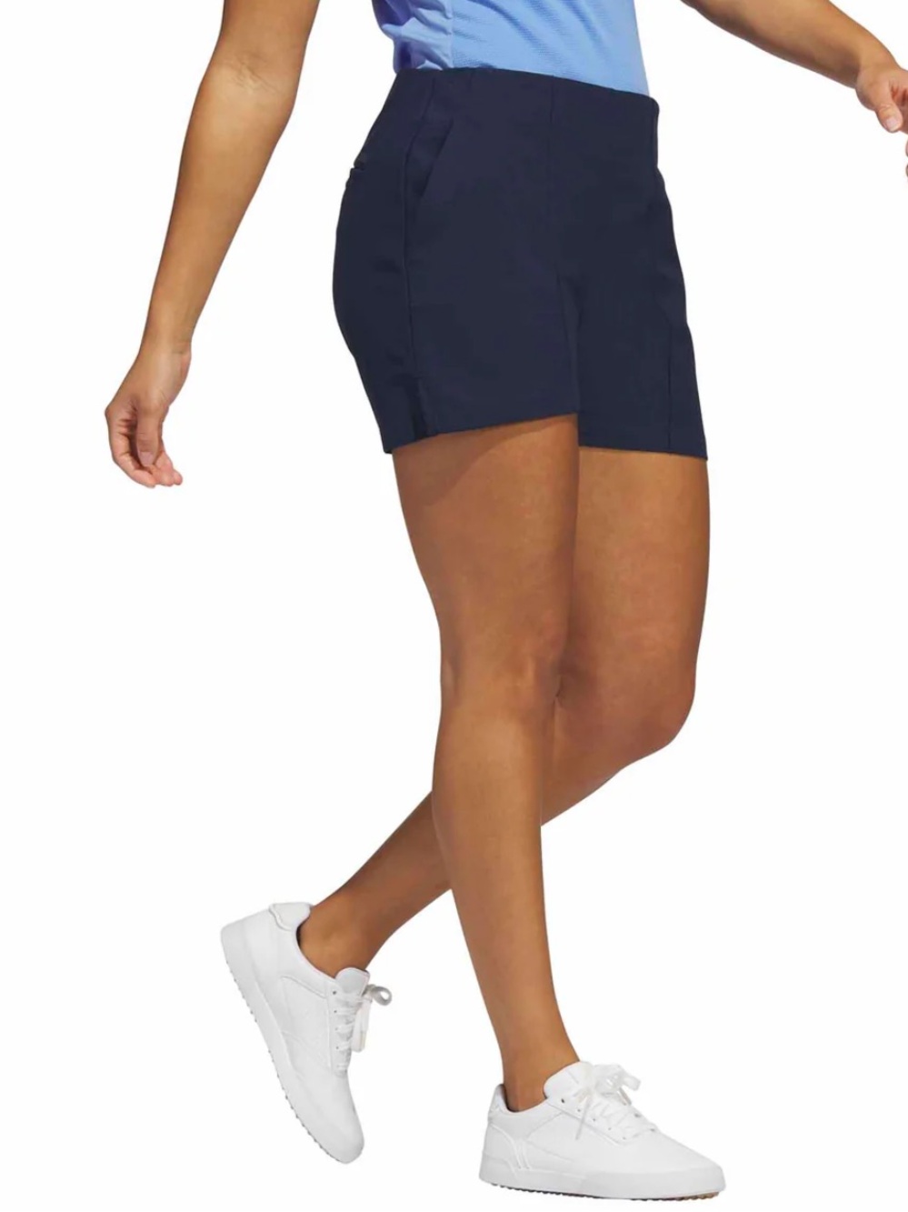Adidas Women's Pintuck 5-Inch Pull-On Golf Shorts Collegiate Navy NWT Size L
